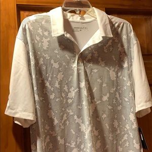Men’s new Large Nike White BLK Golf Dri Fit Polo L